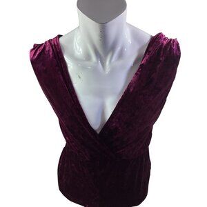 Velvet Burgundy Womens Romper With Cross Front & Cap Sleeves*XL*Sissy*NWOT